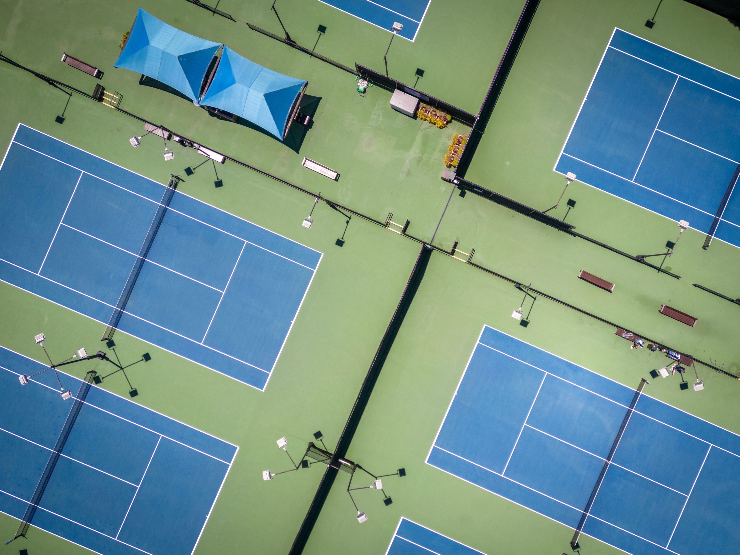 Active lifestyle - tennis courts from above